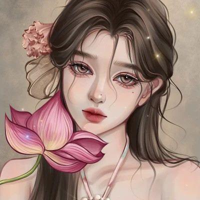 好看的微信头像女手绘图