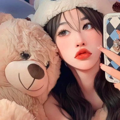 插画头像女唯美文艺图片