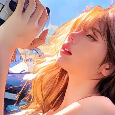 插画头像女唯美文艺图片