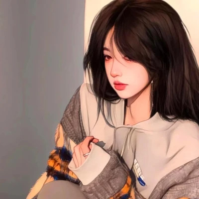 插画头像女唯美文艺图片
