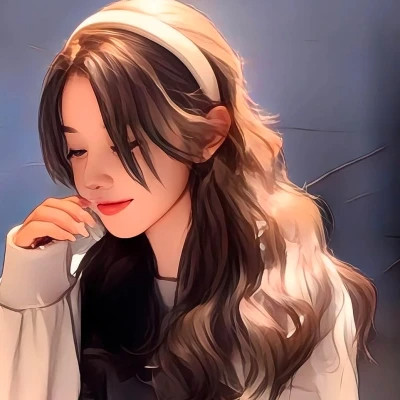 插画头像女唯美文艺图片
