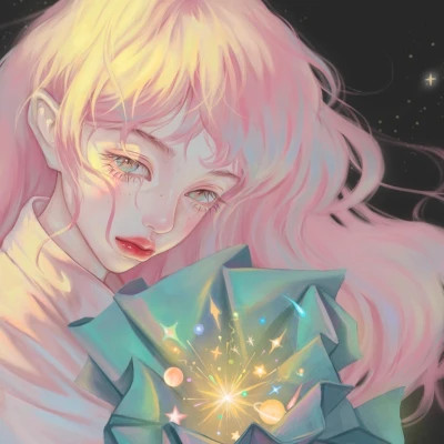 插画头像女唯美文艺图片