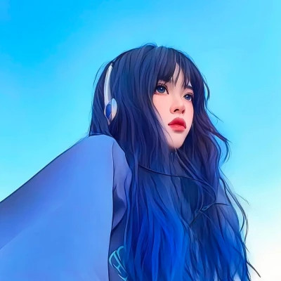 插画头像女唯美文艺图片