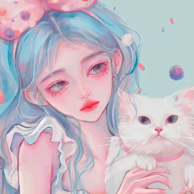 插画头像女唯美文艺图片