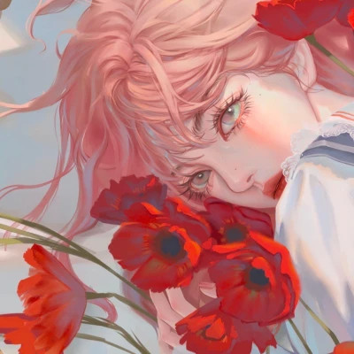 插画头像女唯美文艺图片