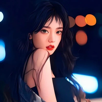 插画头像女唯美文艺图片