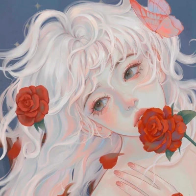 插画头像女唯美文艺图片
