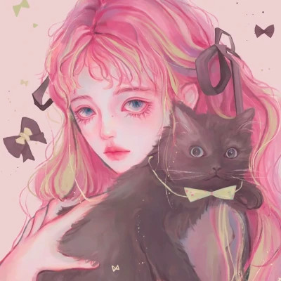 插画头像女唯美文艺图片