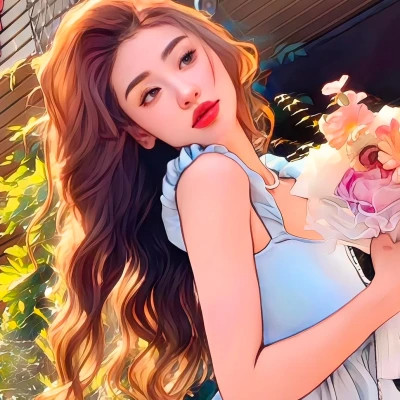 插画头像女唯美文艺图片