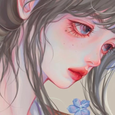 插画头像女唯美文艺图片
