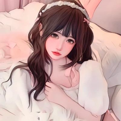 插画头像女唯美文艺图片