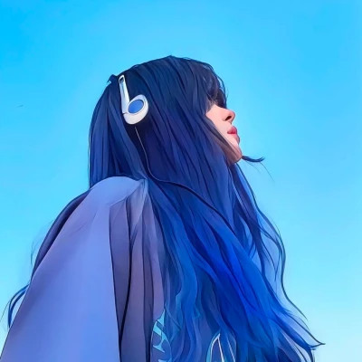 插画头像女唯美文艺图片