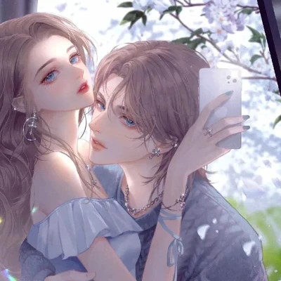 情侣独一无二的头像一男一女一左一右