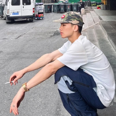 男生懒散微信头像真人