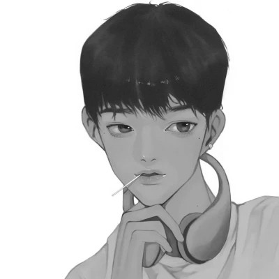 不明显动漫情头黑白