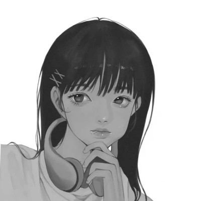 不明显动漫情头黑白