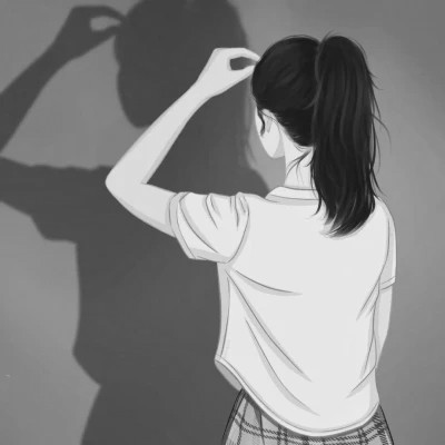 不明显动漫情头黑白