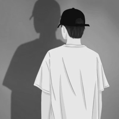 不明显动漫情头黑白