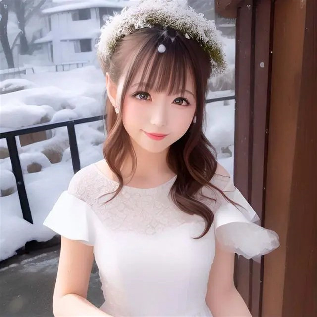 银装素裹雪中白色系女生头像图片