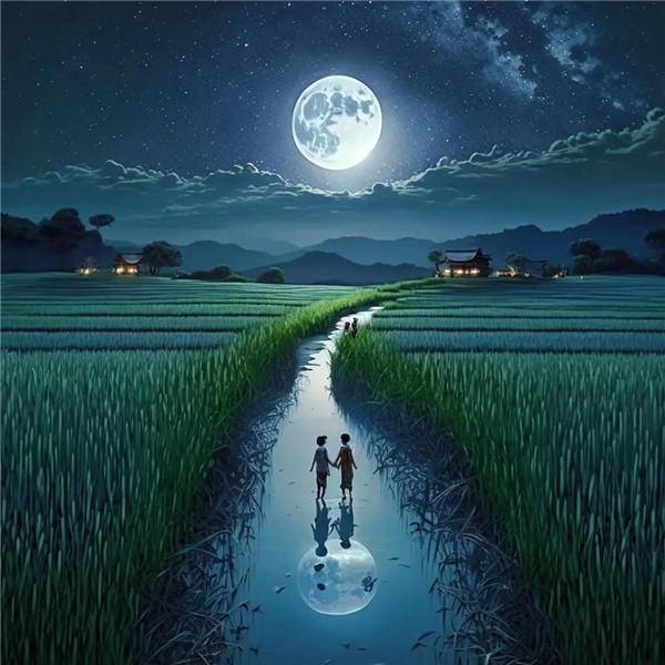 小时候乡村夜晚的治愈系头像图片