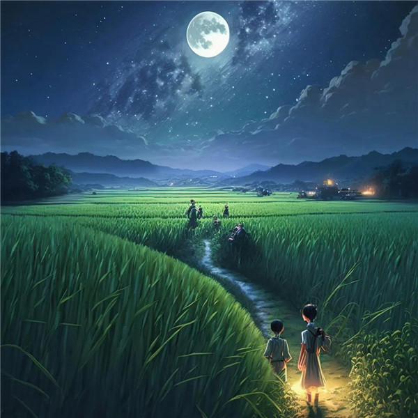 小时候乡村夜晚的治愈系头像图片