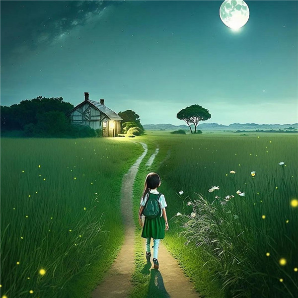 小时候乡村夜晚的治愈系头像图片