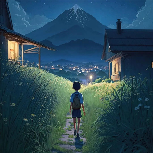 小时候乡村夜晚的治愈系头像图片