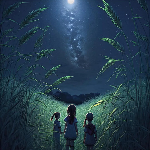 小时候乡村夜晚的治愈系头像图片