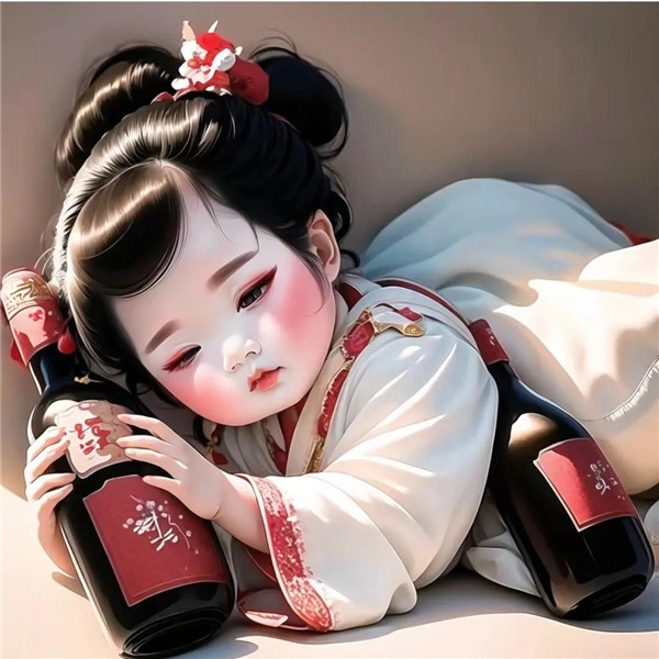 爱喝酒的小女孩可爱动漫头像图片