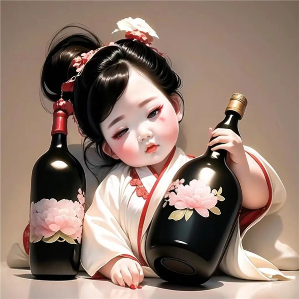 爱喝酒的小女孩可爱动漫头像图片