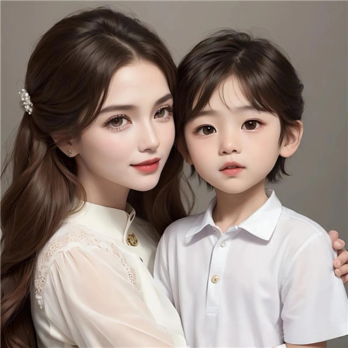  妈妈儿子卡通亲子头像图片