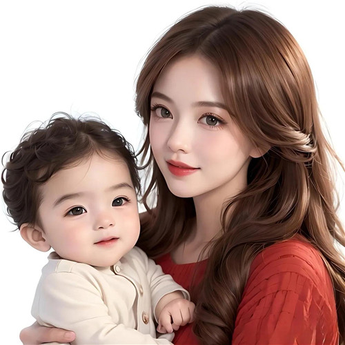  妈妈儿子卡通亲子头像图片