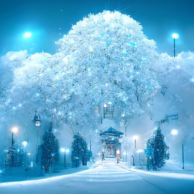 唯美冰天雪地白色系风景头像图片