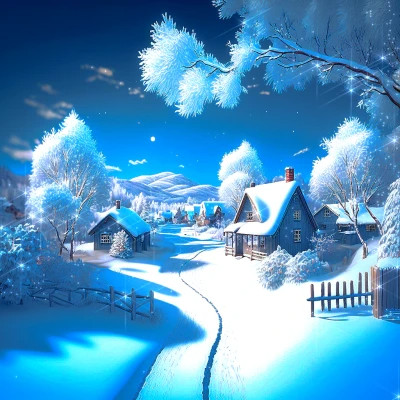 唯美冰天雪地白色系风景头像图片