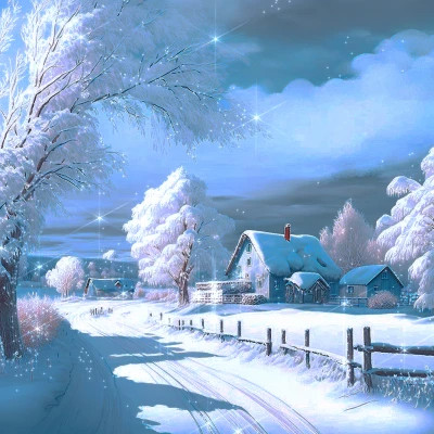 唯美冰天雪地白色系风景头像图片