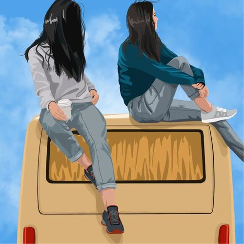 闺蜜旅行头像图片