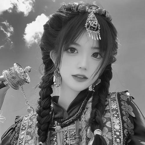 黑白照片美女头像