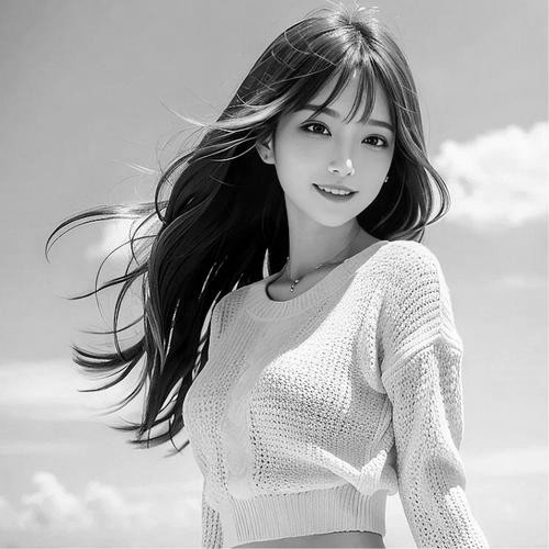 黑白照片美女头像