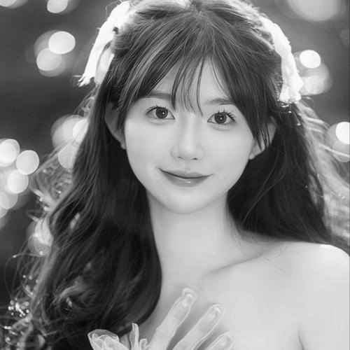 黑白照片美女头像
