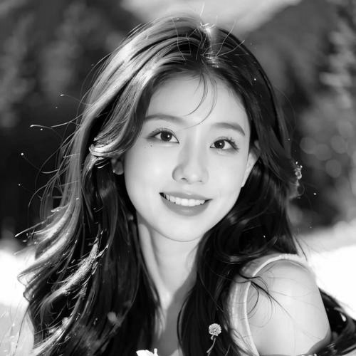 黑白照片美女头像