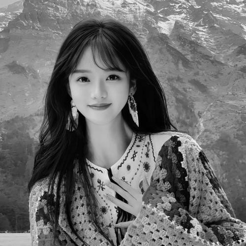 黑白照片美女头像