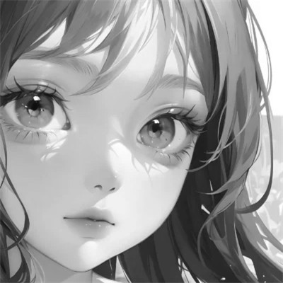 优质女头动漫黑白