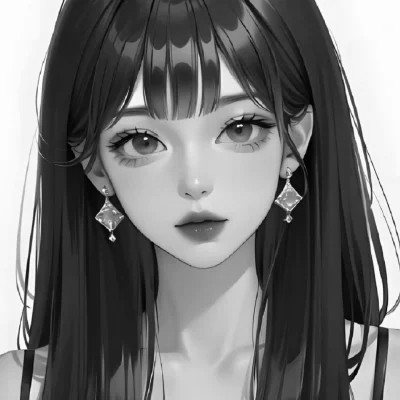 优质女头动漫黑白