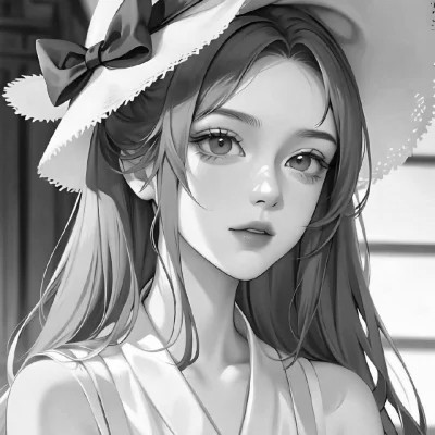 优质女头动漫黑白