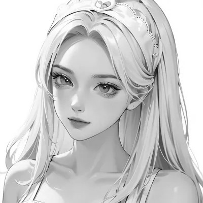 优质女头动漫黑白