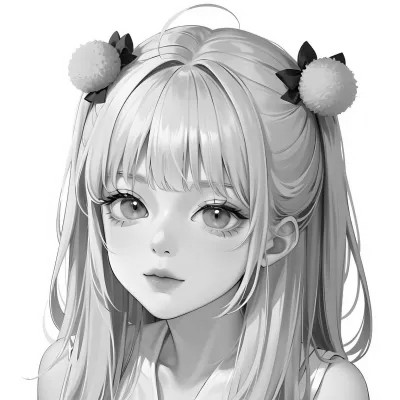 优质女头动漫黑白