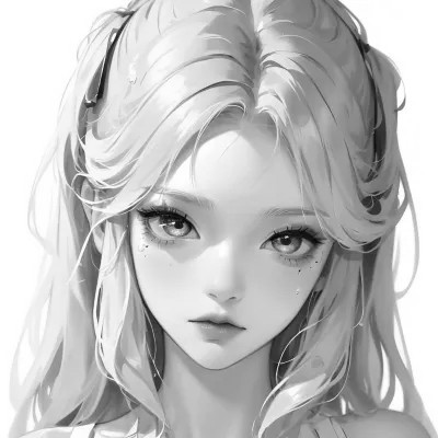优质女头动漫黑白