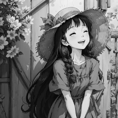 优质女头动漫黑白
