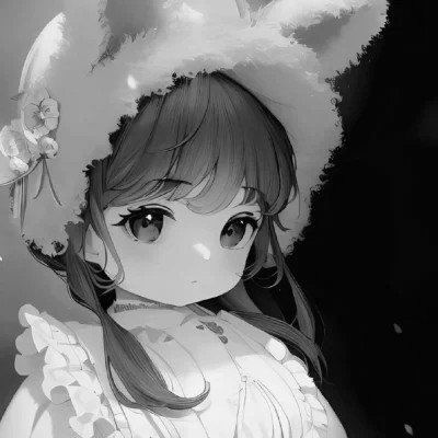 优质女头动漫黑白