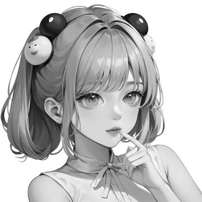 优质女头动漫黑白